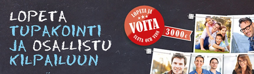 LOPETA JA VOITA - tupakoinnin lopettamiskilpailu järjestetään jälleen!